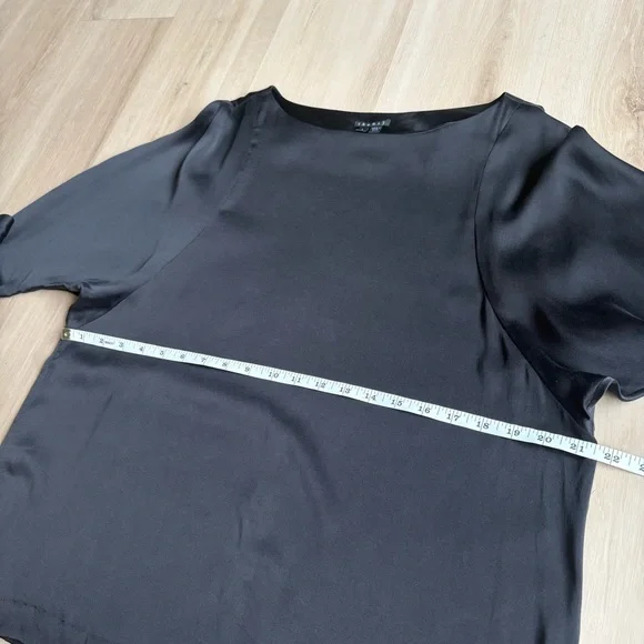 Theory Silk Blend Blouse Black Mathel Eternity size L - Picture 6 of 9